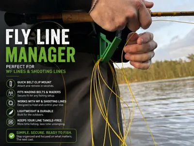 Fly fishing line manager - Belt clip
