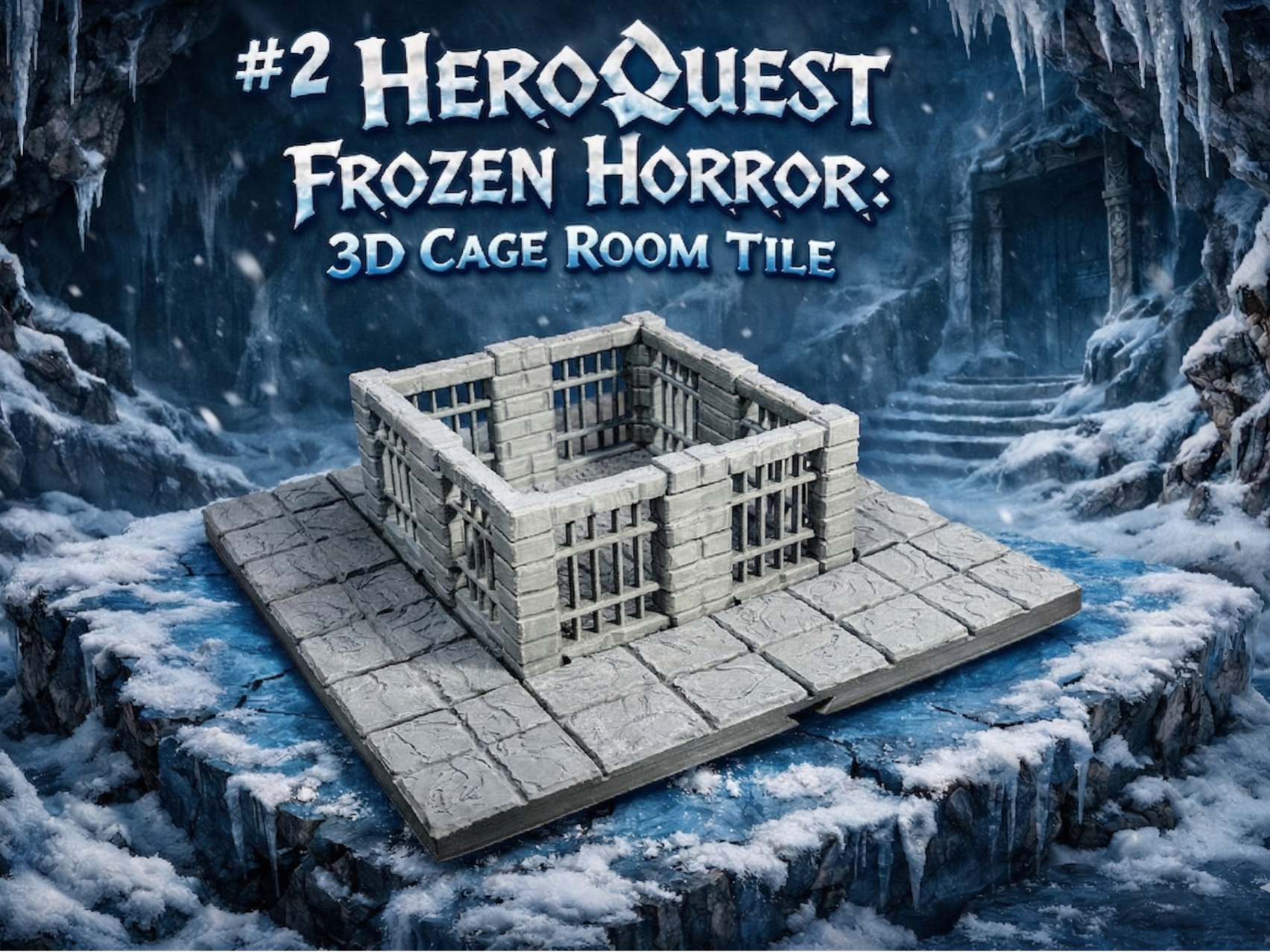 #2 HeroQuest Frozen Horror: 3D Cage Room Tile