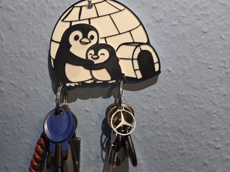cute penguin partner keychain magnetic