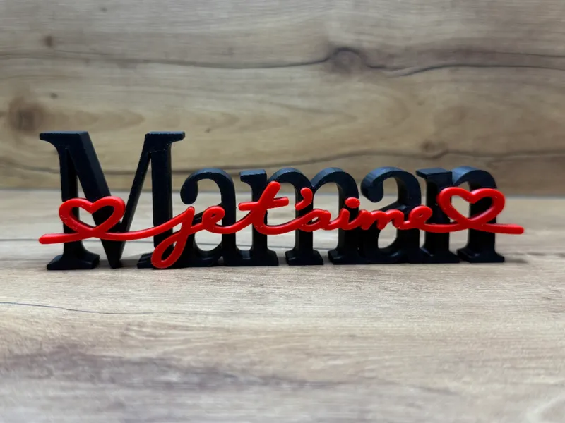 Lettrage Maman Je t'aime multipart