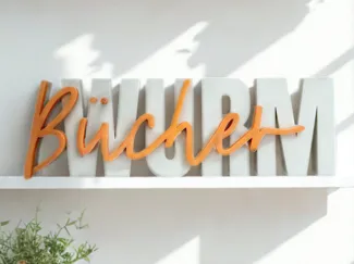 00049 Schriftzug Bücherwurm