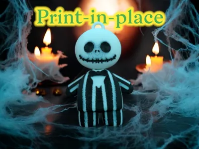 Print-in-Place Flexi Jack Skellington keychain