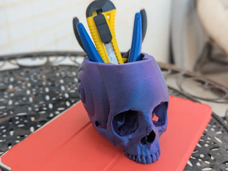 Skull Snail Desktop Organizer/Pen Holder