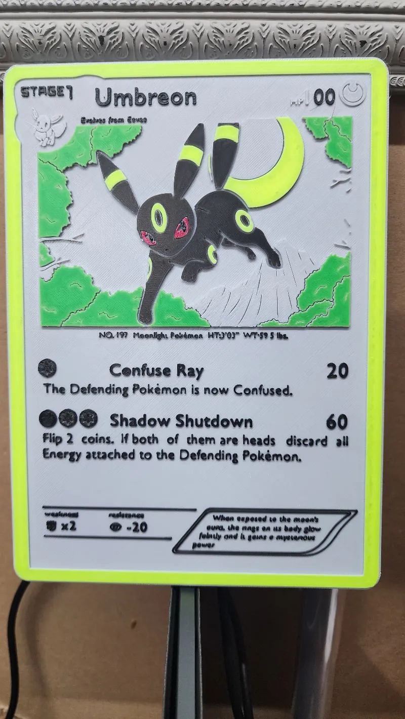 umbreon pokemon card wall art