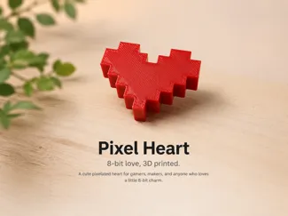 Pixel Heart: 8-Bit Style Decorative Print