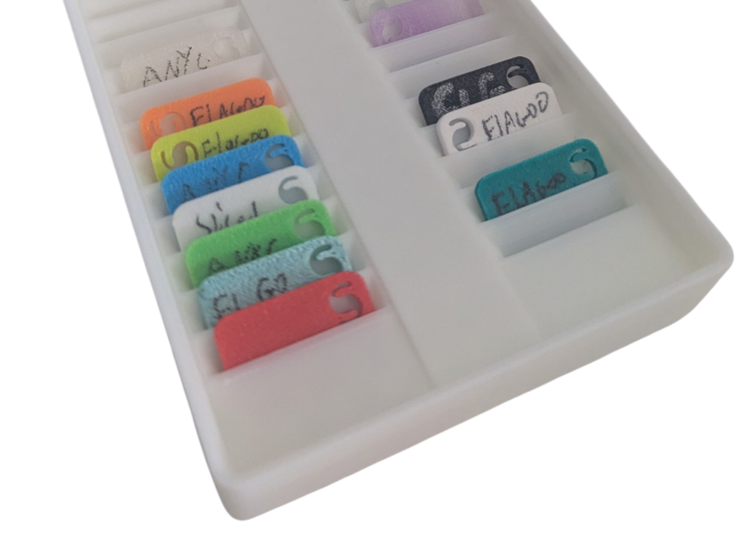 low profile thin drawer gridfinity swatch display