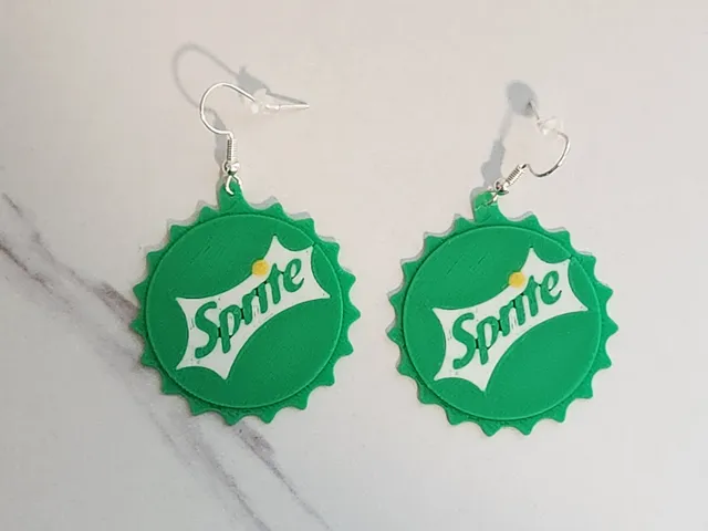 Sprite Bottle Cap Earrings