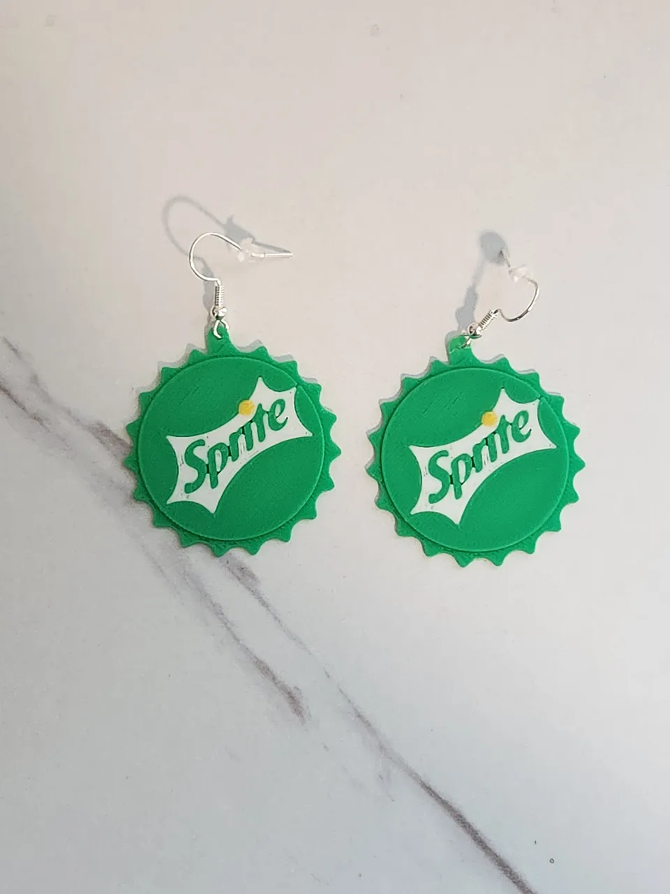 Sprite Bottle Cap Earrings view 3