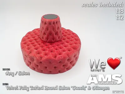 WLM - Velvet Fully Tufted Round Salon Couch