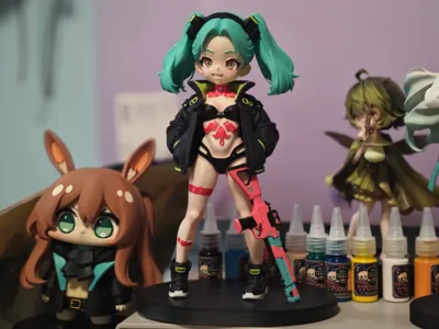 Cyberpunk 2077 Edgerunners Rebecca Chibi Figure, 20cm Tall, Pre-separated Parts, Easy to Paint, Multi-color Printing