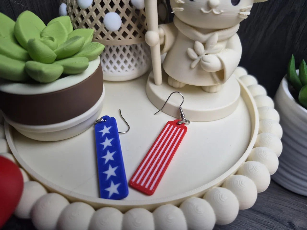 Patriotic Bar Earrings view 2