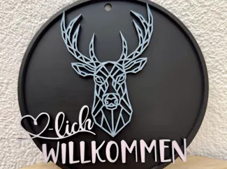 Herzlich Willkommen Wandschild