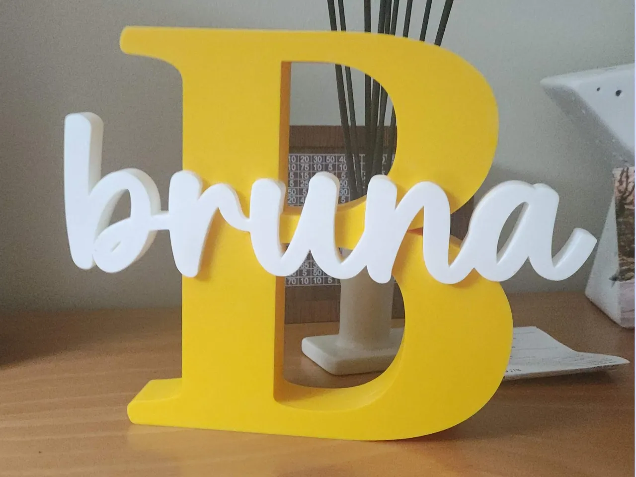 Layered Initial and Name Sign view 2