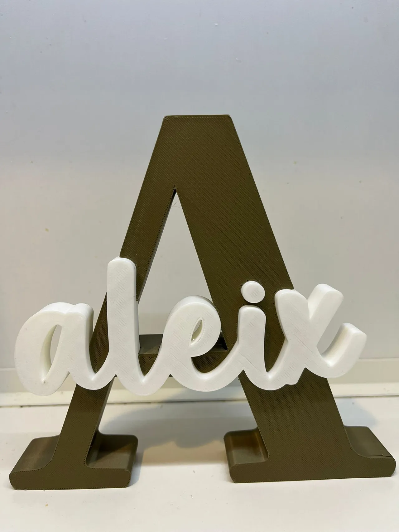 Layered Initial and Name Sign view 4