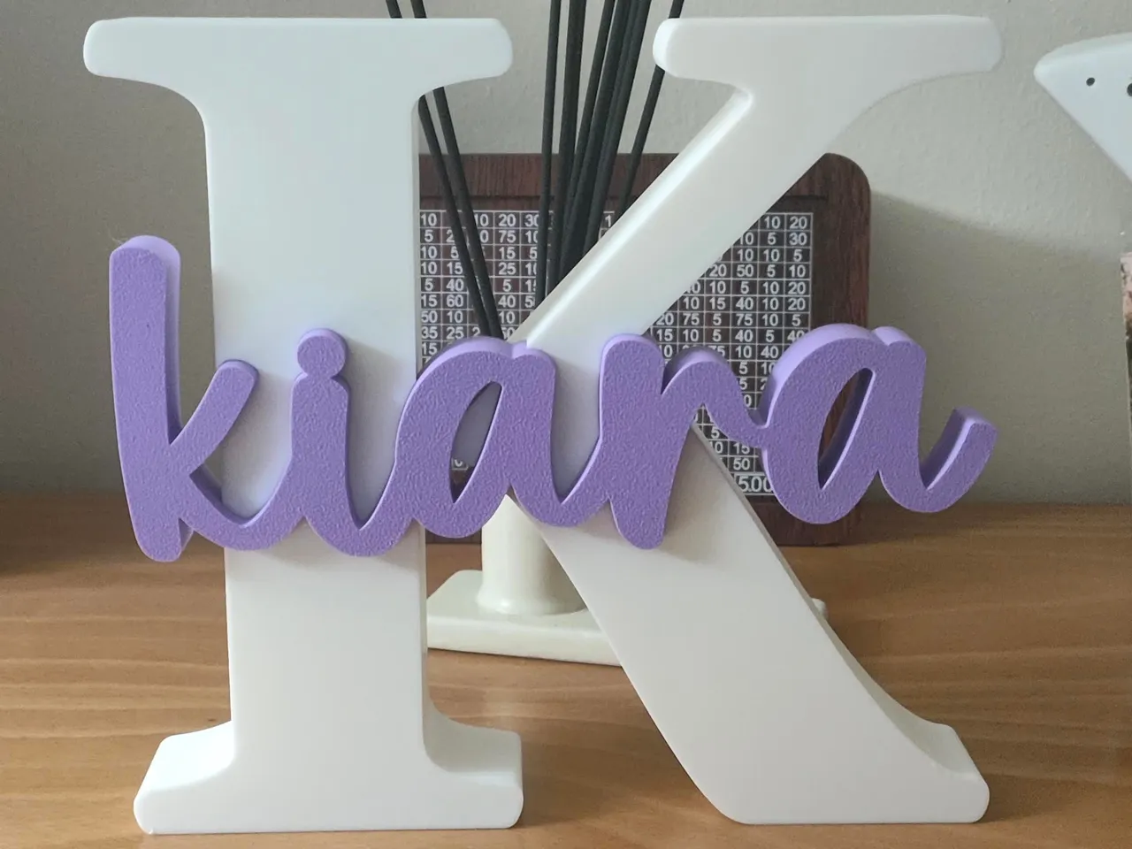 Layered Initial and Name Sign view 3