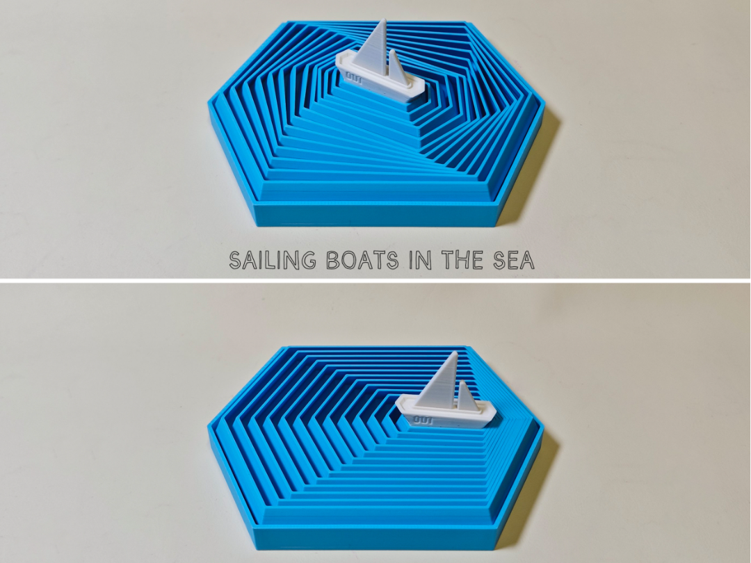 Miniatura 1 do modelo 3D 乘风破浪的帆船，萝卜塔解压摆件