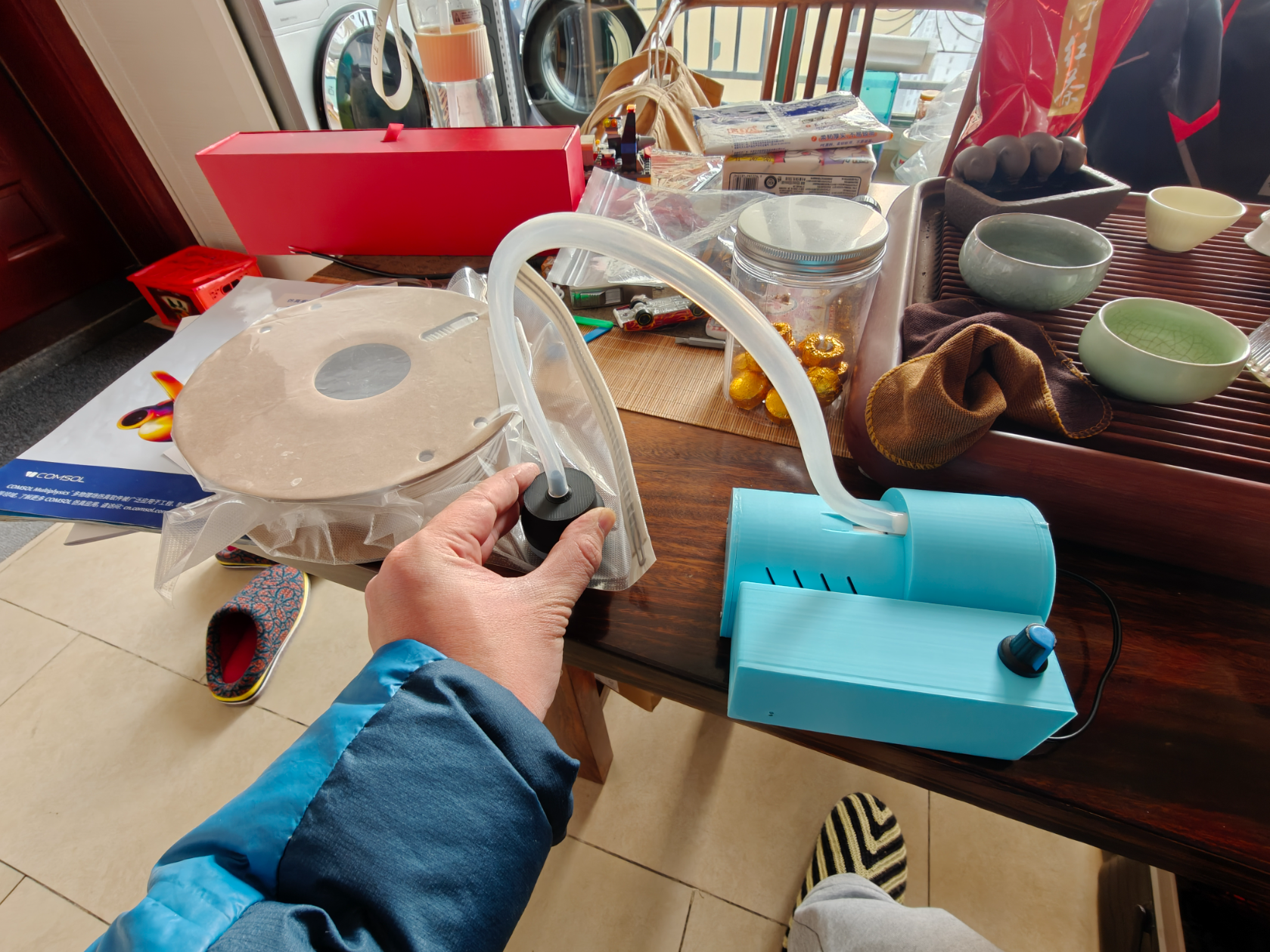 Miniatura 1 do modelo 3D 模块化便携电动真空泵/增氧泵