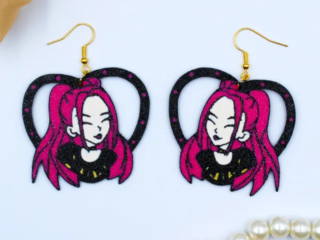 Kpop Demon Hunters Huntric Mira Earring Keychain