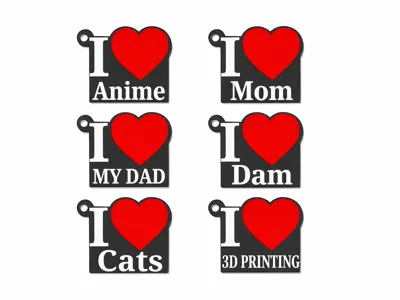 Keychain Collection | I Love ... Keychain
