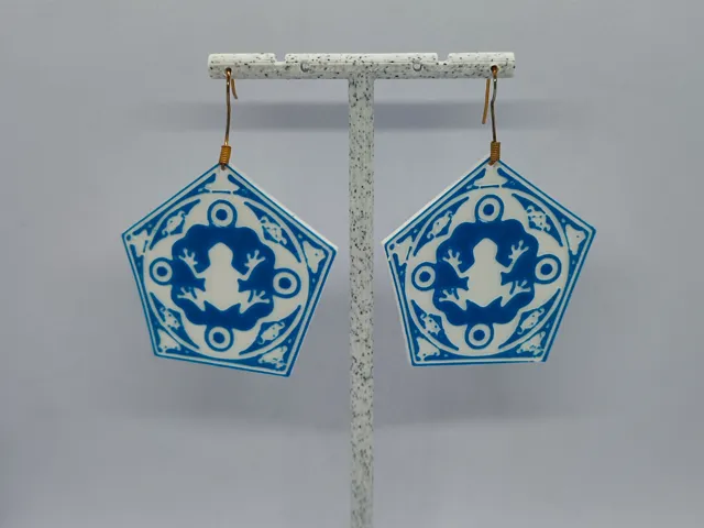 Aretes Azulejo Rana de Delft