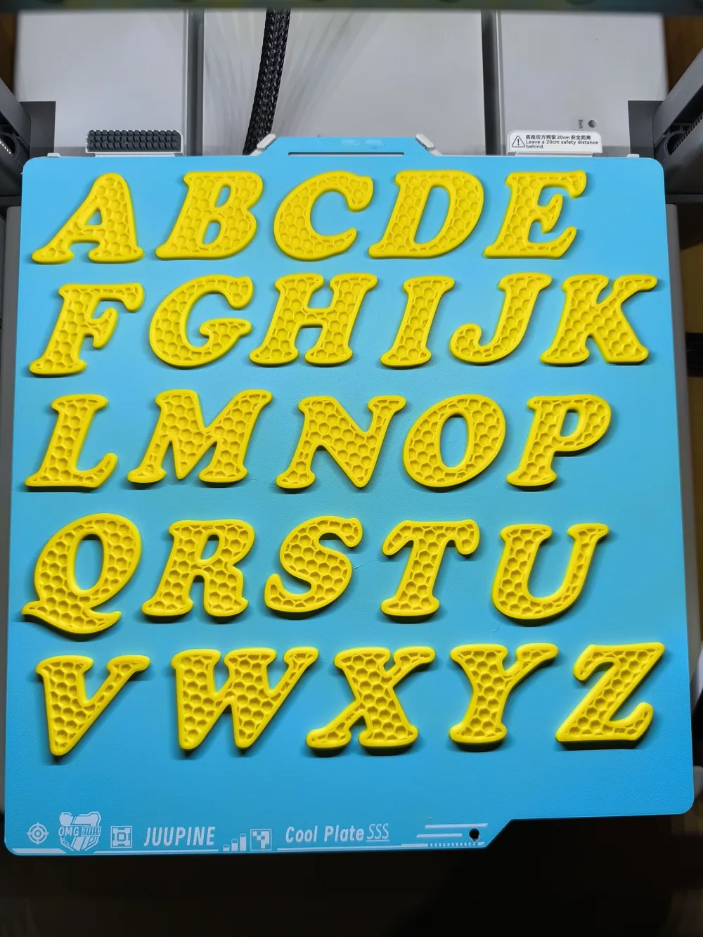 Letters with honey comb - Free 3D Print Model - MakerWorld