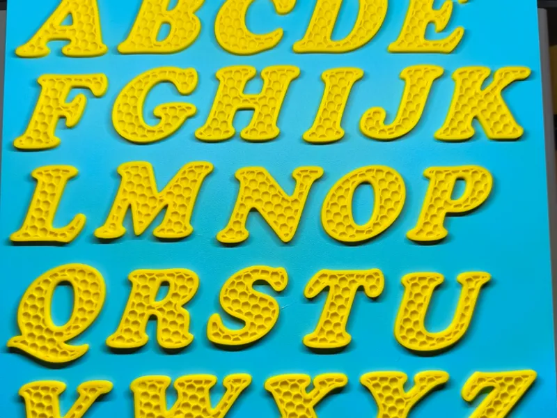 Letters with honey comb