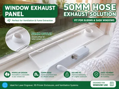 Window Exhaust Ventilation Panel for 50mm Hose