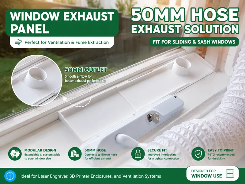 Window Exhaust Ventilation Panel for 50mm Hose