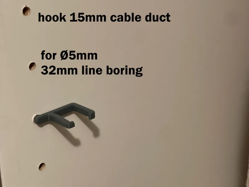 Haken Kabelkanal 15mm - 32mm Lochreihe Schrank