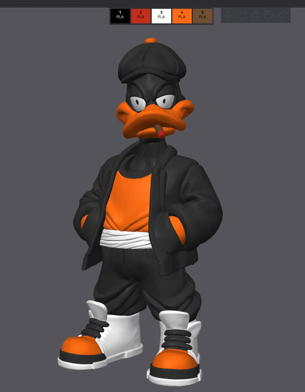 Duck Boss R2d Urban Daffy Duck Street Boss Edition 3-Part Print - Free 3D Print Model ...