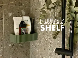 Fluted Shelf – Minimal Floating Bathroom Caddy