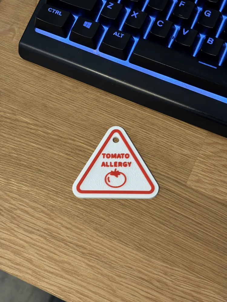Tomato Allergy School Sign - Free 3D Print Model - MakerWorld