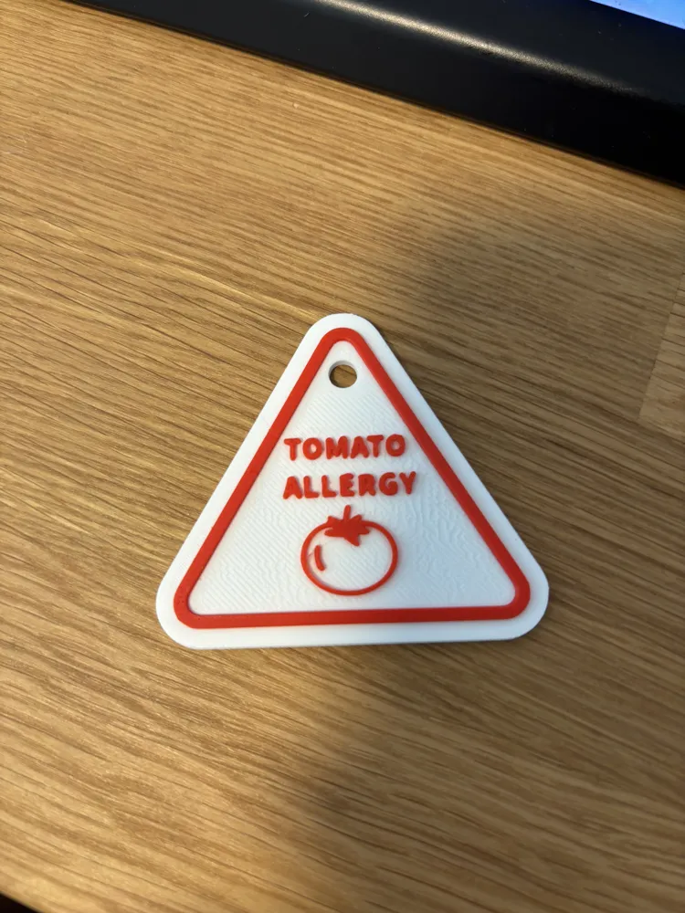 Tomato Allergy School Sign - Free 3D Print Model - MakerWorld