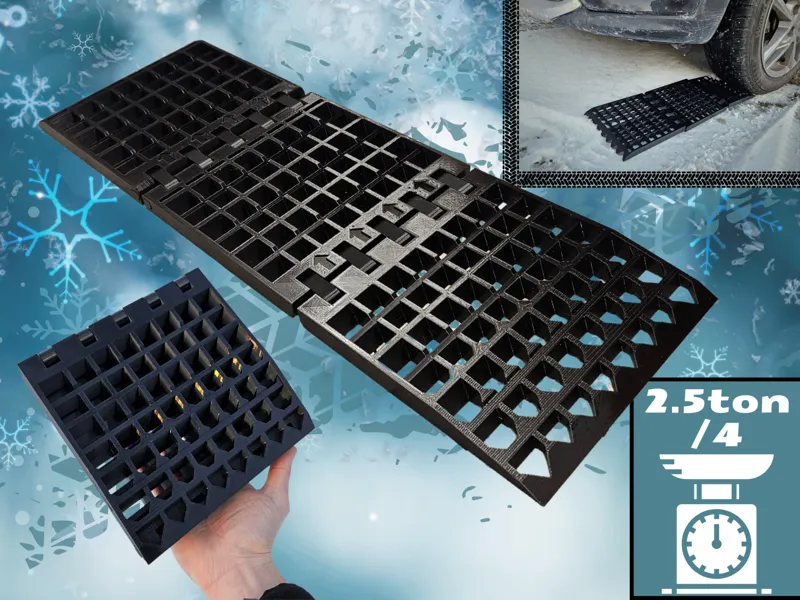 Folding traction board - 100% printed parts