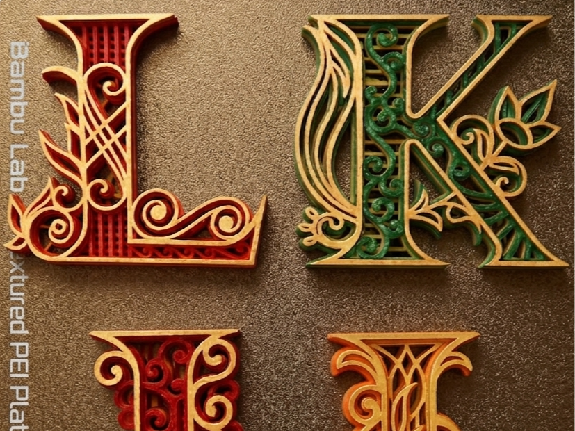 Filigree Ornament Letters I-L