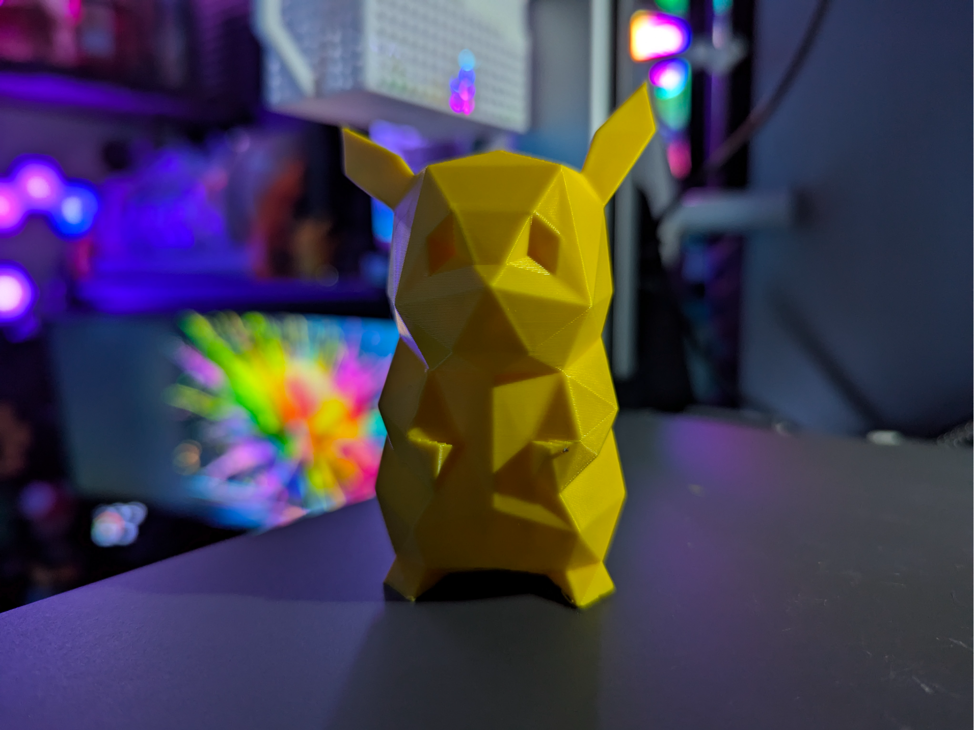 Pikachu with a Lopped Ear in Low Poly 