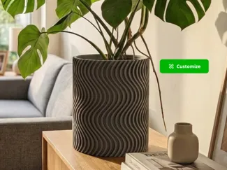 Highly Customizable Self Watering Ribbed Planter