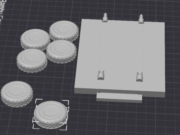 Truck wheels and base model