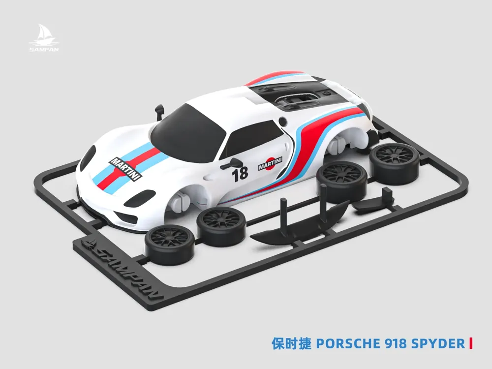 Porsche】1/64 Porsche 918 Spyder with Movable Wheels by SAMPAN棱界