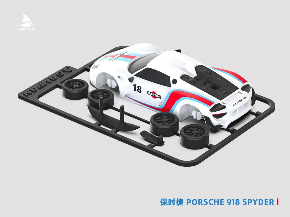 Porsche】1/64 Porsche 918 Spyder with Movable Wheels - Free 3D