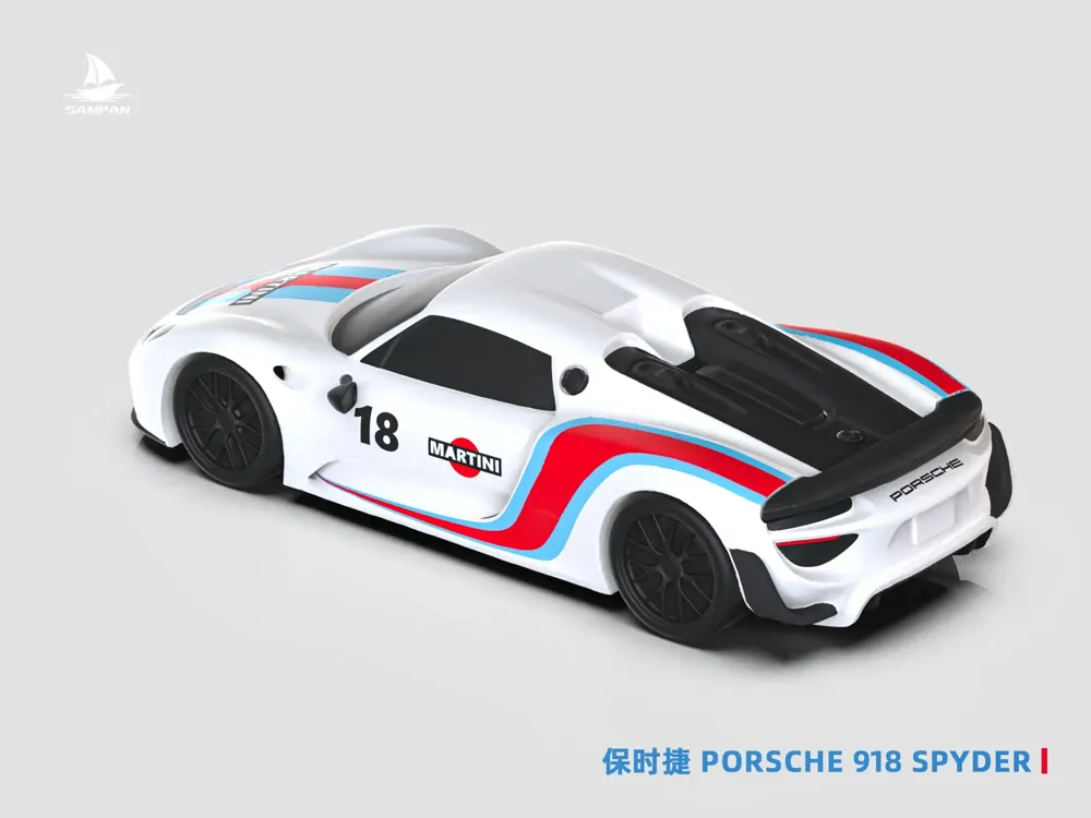 Porsche】1/64 Porsche 918 Spyder with Movable Wheels by SAMPAN棱界