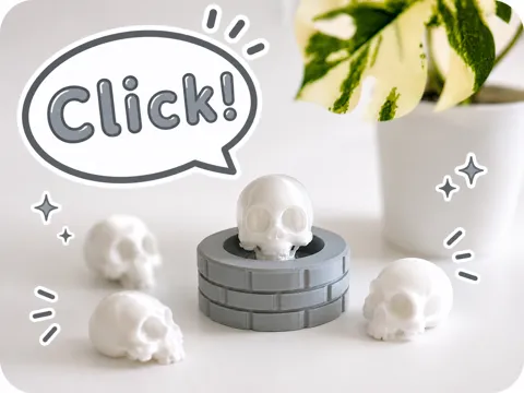 Objeto manipulable: Halloween Skull Clicker — referencia de MakerWorld