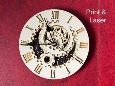 Hybrid Wall Clock with Gears