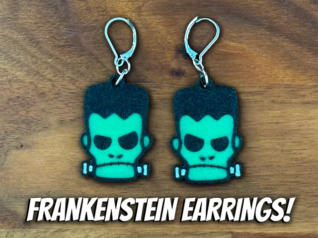 Multicolor Frankenstein Halloween Earrings | 9g