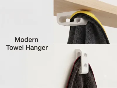 Modern Towel Hanger – Wall & Under-Desk Mount