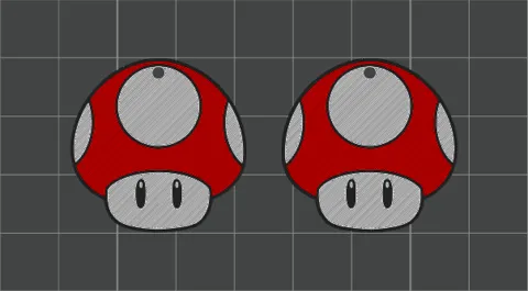 Super Mario Mushroom Earrings view 3