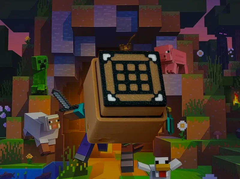 Minecraft Crafting Table Clicker & Keychain
