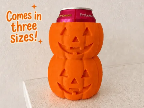 Accesorio de iluminación decorativa: Pumpkin Jack o' Lantern Can Coozie Sleeve|3 Sizes — referencia de MakerWorld