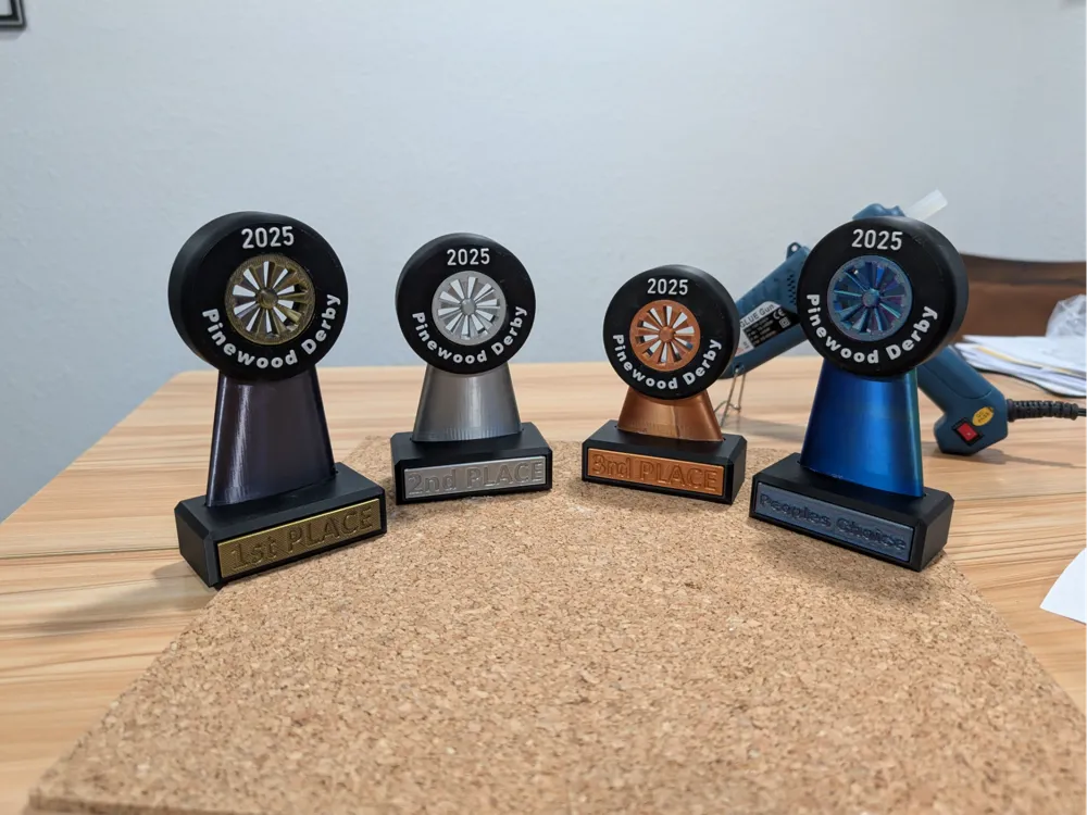 Pinewood Derby Trophy Set