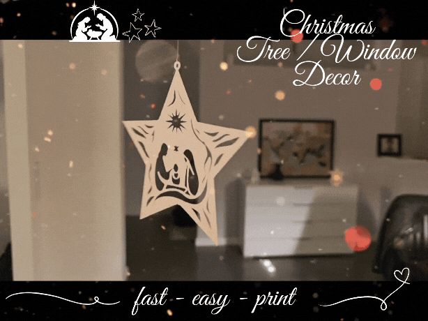 Christmas Tree / Window Decor " Manger Scene "